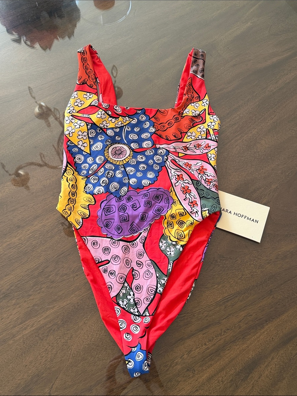 NWT Mara Hoffman Red Multi Print One-Piece Swimsuit XS